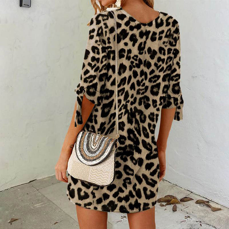 Elegantes Leopardenmuster Kleid für jeden Anlass