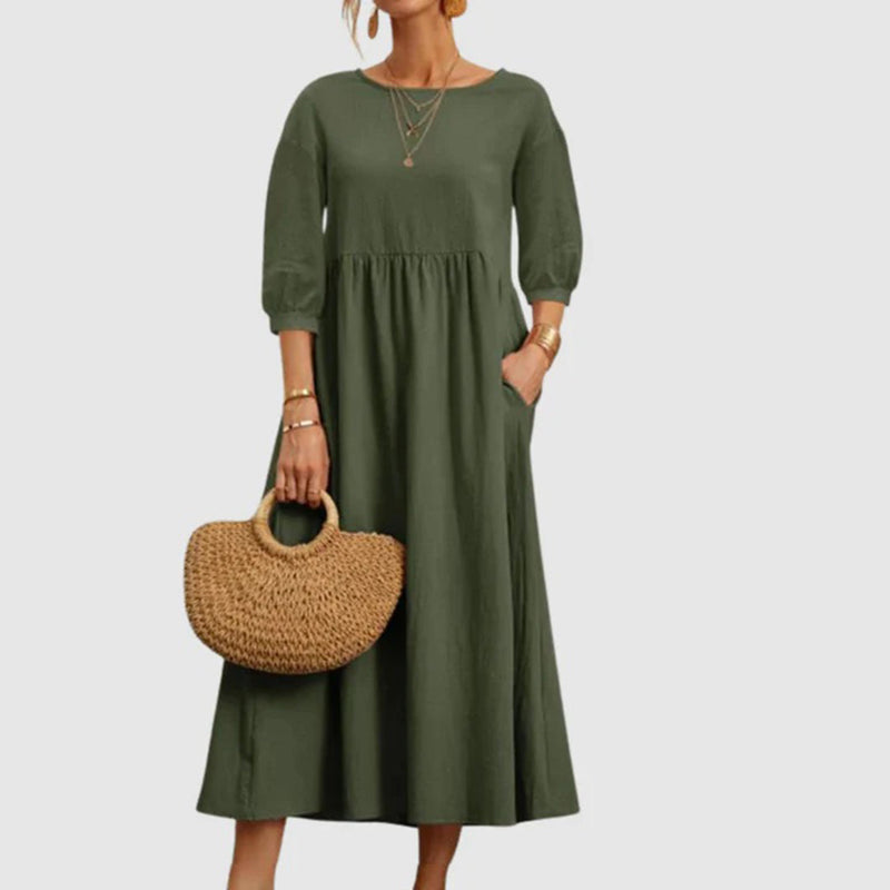 Elegantes, bequemes langes Vintage-Kleid für jeden Anlass