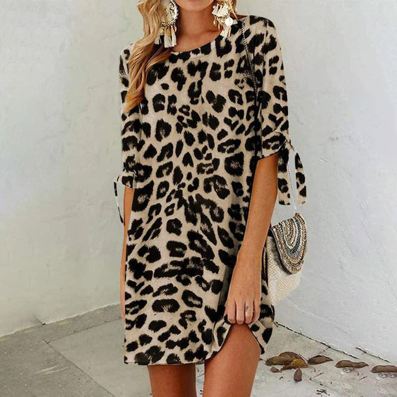 Elegantes Leopardenmuster Kleid für jeden Anlass