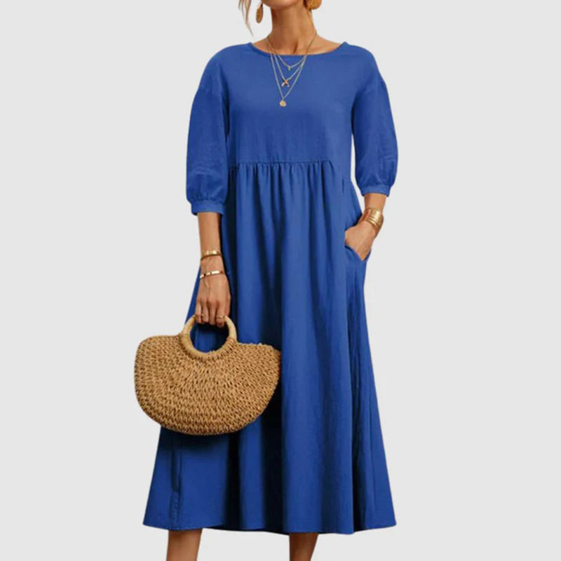 Elegantes, bequemes langes Vintage-Kleid für jeden Anlass