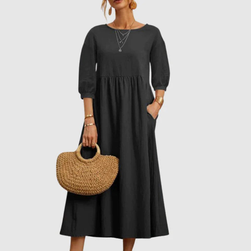 Elegantes, bequemes langes Vintage-Kleid für jeden Anlass