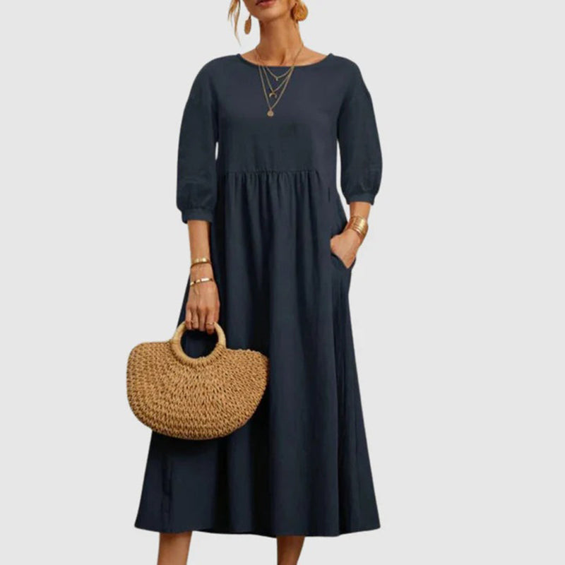 Elegantes, bequemes langes Vintage-Kleid für jeden Anlass