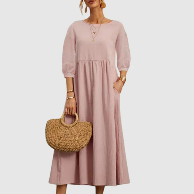 Elegantes, bequemes langes Vintage-Kleid für jeden Anlass
