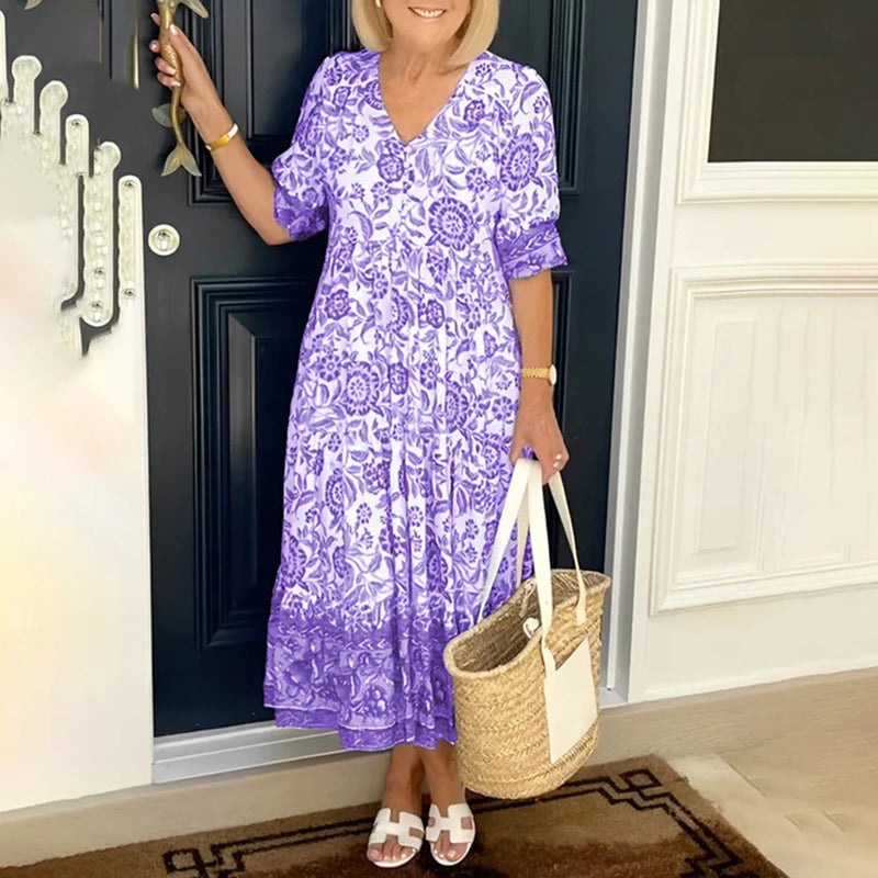 Elegantes V-Ausschnitt-Kleid für stilvolle Momente