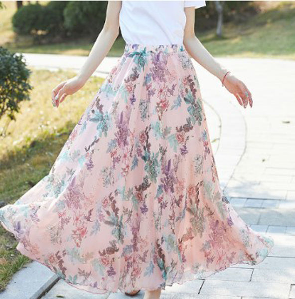 Liselotte - Maxirock mit Blumen und Rüschen