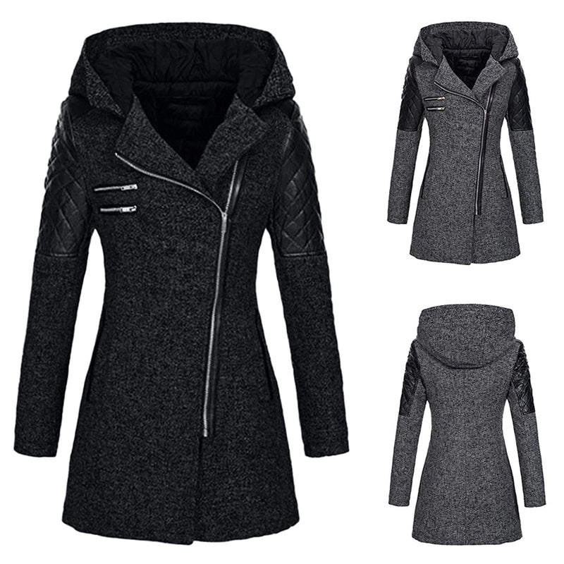 Warmer, eleganter Wintermantel mit Kapuze