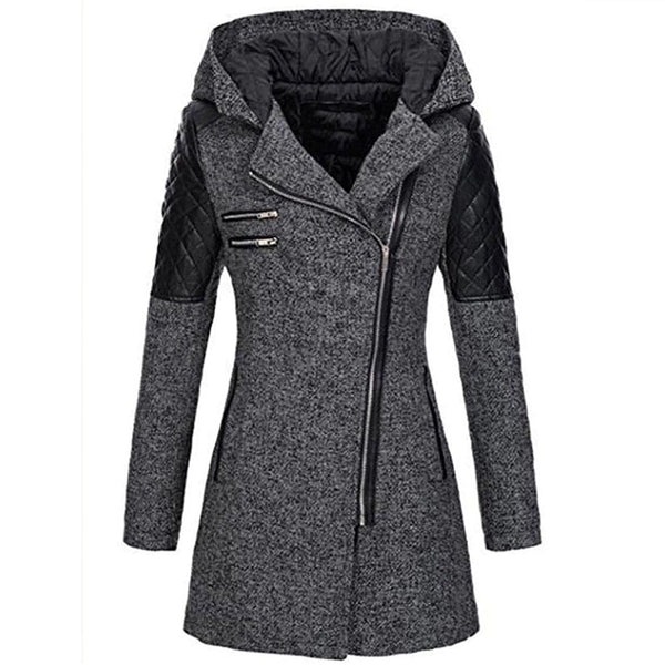 Warmer, eleganter Wintermantel mit Kapuze