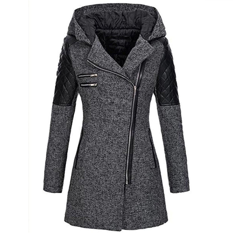 Warmer, eleganter Wintermantel mit Kapuze