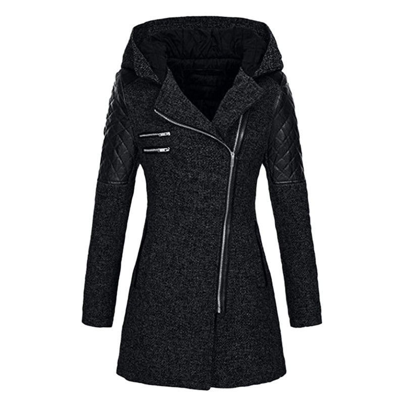 Warmer, eleganter Wintermantel mit Kapuze