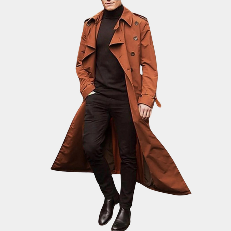 Eleganter Trenchcoat für Männer an kalten Tagen