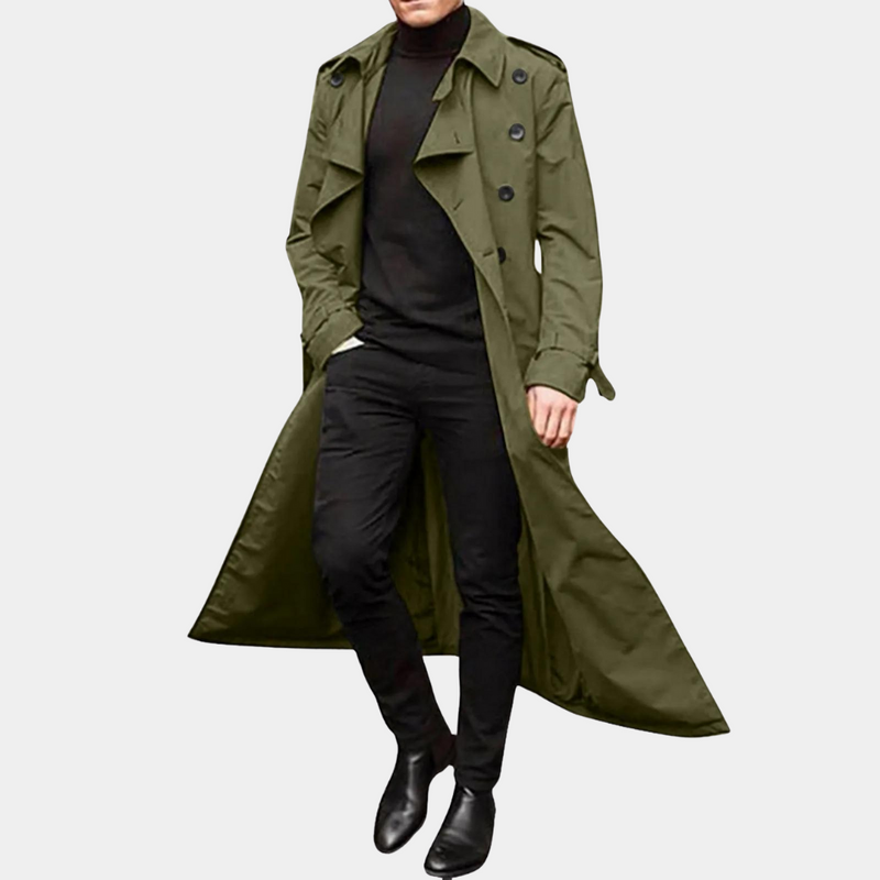 Eleganter Trenchcoat für Männer an kalten Tagen