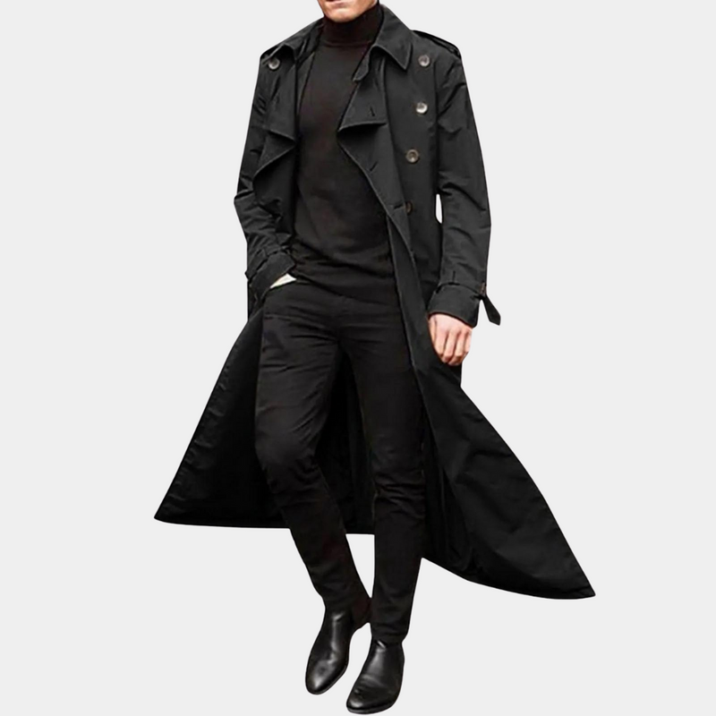 Eleganter Trenchcoat für Männer an kalten Tagen