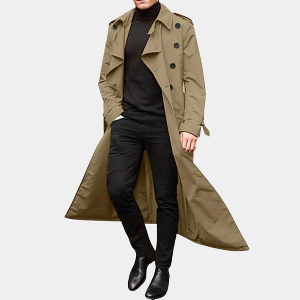 Eleganter Trenchcoat für Männer an kalten Tagen