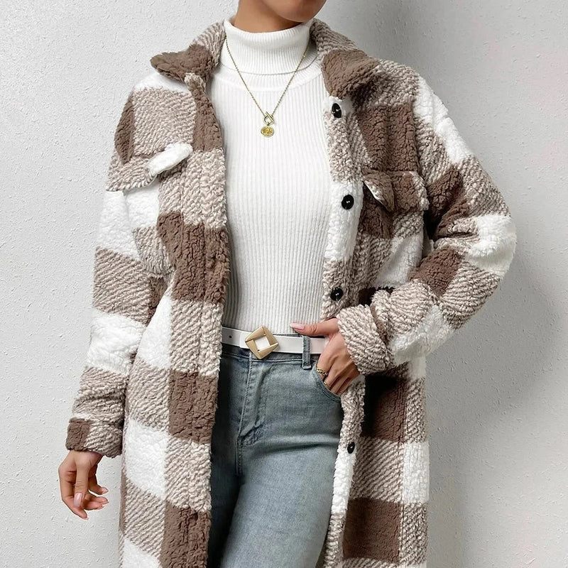 Damen Blazer Kariert | Stilvoll & Zeitlos | Klassischer Schnitt | Fester Gewebestoff
