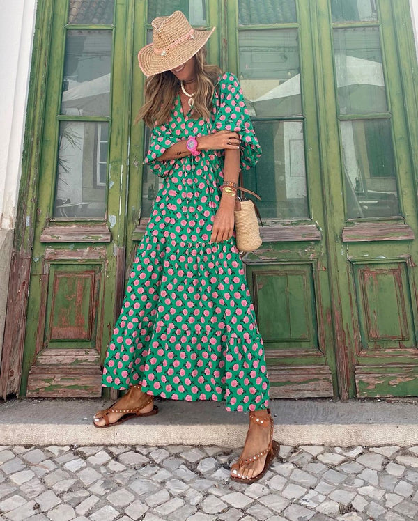 Elegantes Violaâ - Langes Bohemian-Kleid für den Sommer