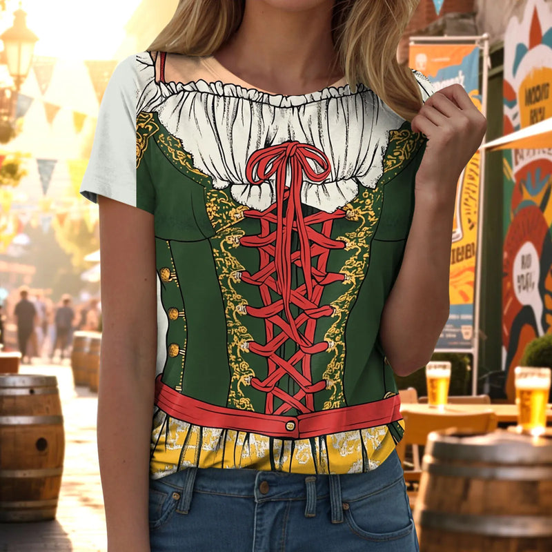 Oktoberfest T-Shirt für Damen mit Kurzarm | Rundhals