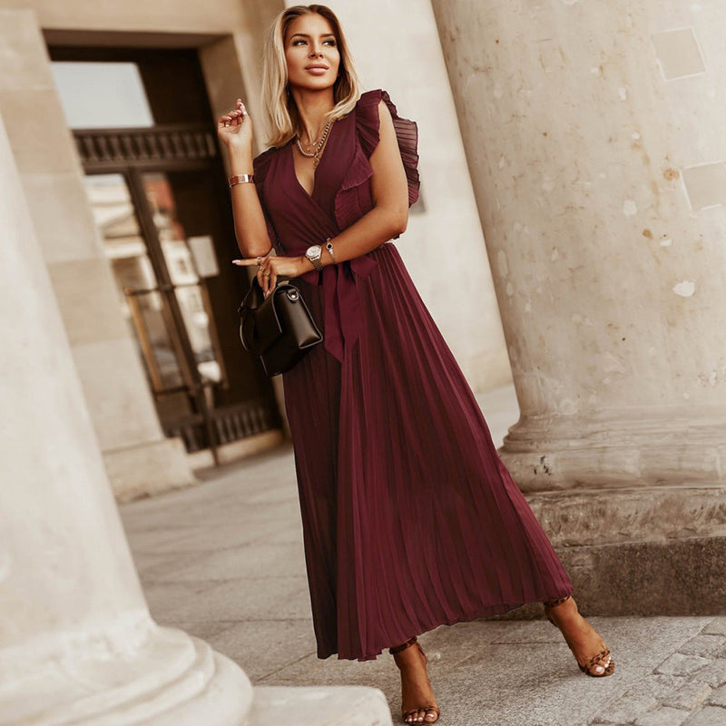 Elegantes Maxikleid mit Plisseefalten für Damen