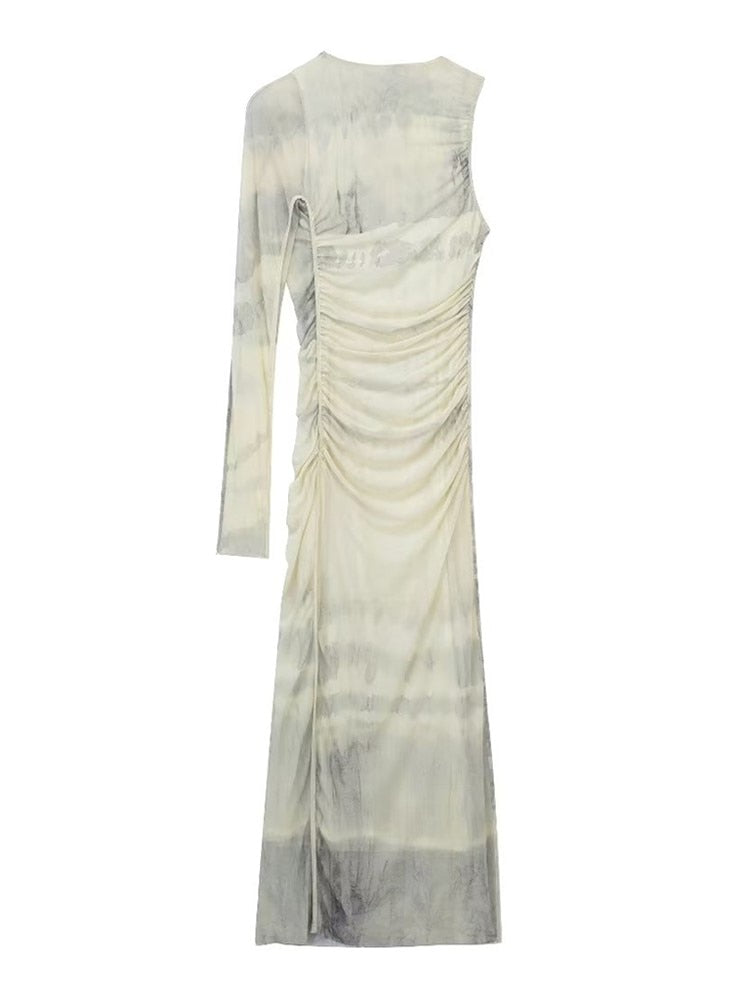 Asymmetrisches Midikleid aus Tüll für Frauen