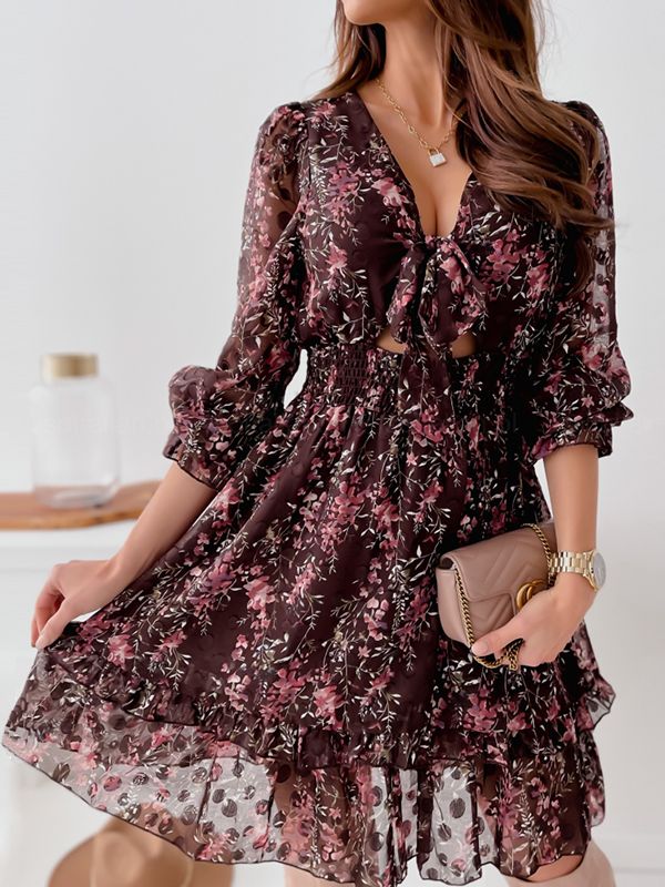 Leichtes - Einfaches bedrucktes Chiffonkleid für dich