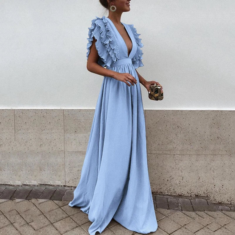 Bequemes - Elegantes Kleid mit gerafften Ärmeln für dich