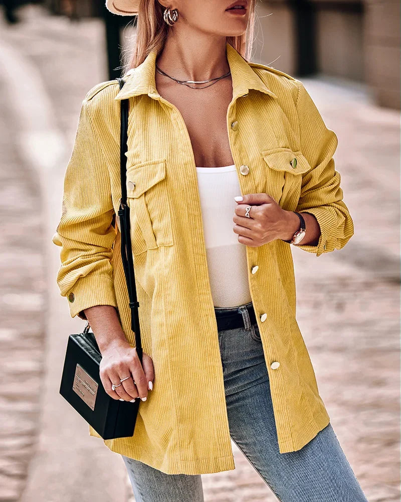 Leichte und warme Damen Cordjacke