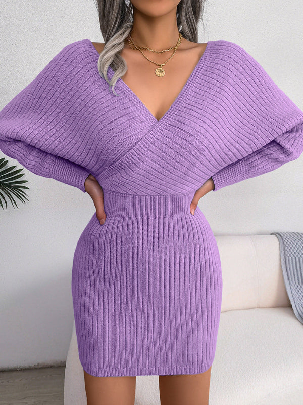 Elegantes Heidi -Strick Wickel Mini-Kleid für dich
