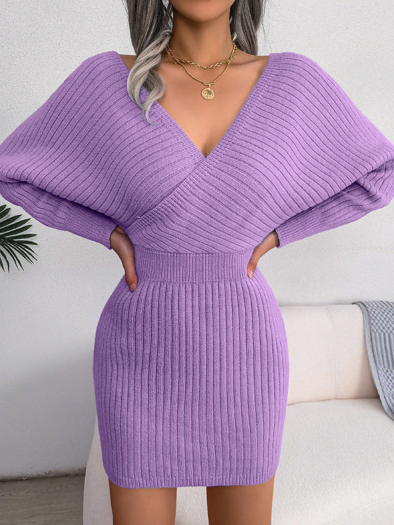 Elegantes Heidi -Strick Wickel Mini-Kleid für dich