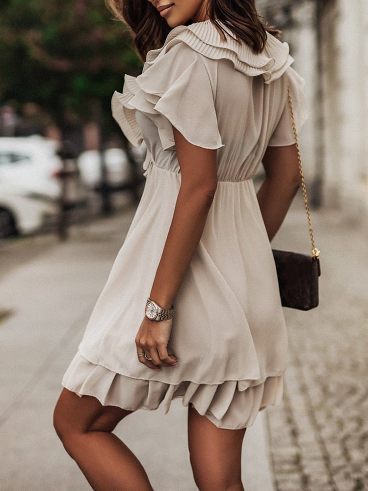Elegantes Heidi -Rüschen Mini Kleid für Mädchen