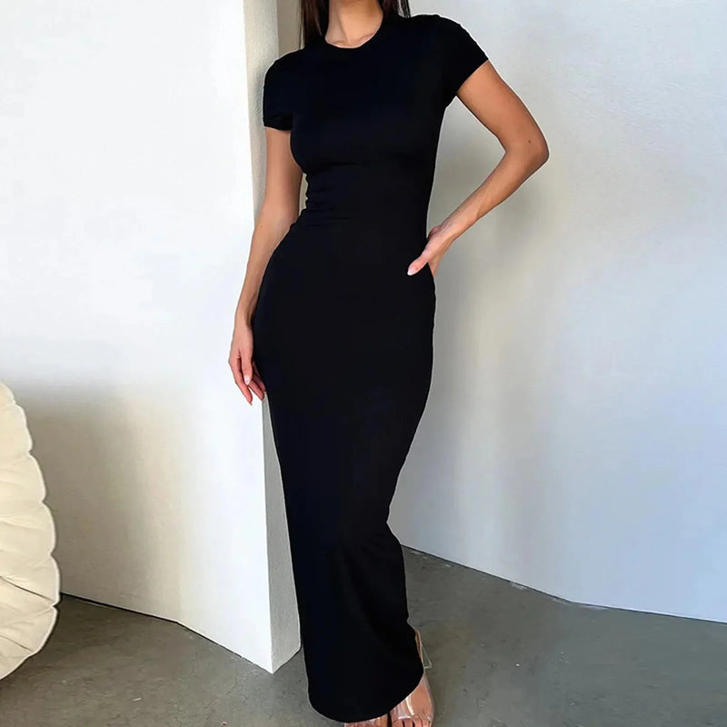Elegantes Maxikleid mit Kurzen Ärmeln
