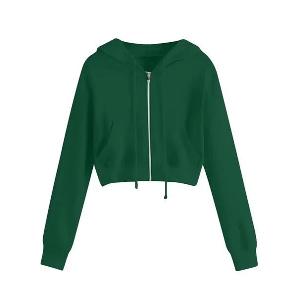 Kurzes, warmes und kuscheliges Winter Kapuzen-Sweatshirt
