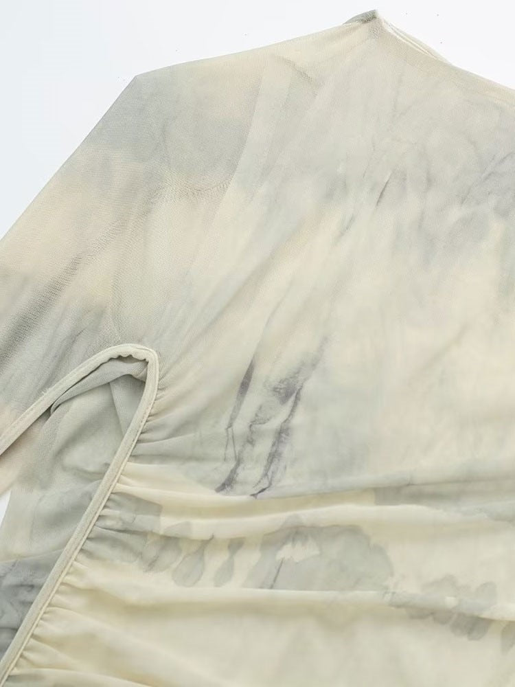 Asymmetrisches Midikleid aus Tüll für Frauen