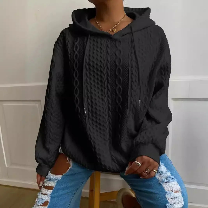 Einfaches Damen Sweatshirt mit warmer, kuscheliger Kapuze
