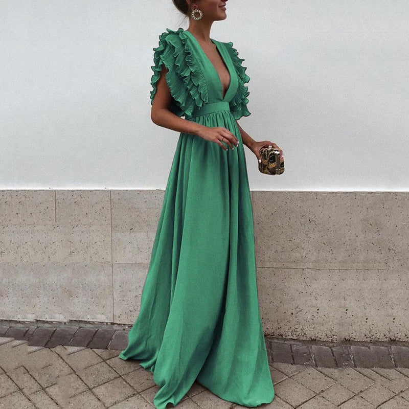Bequemes - Elegantes Kleid mit gerafften Ärmeln für dich