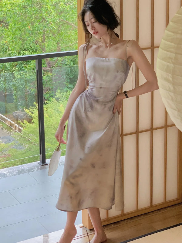 Elegantes Langes Satin Kleid Damen für besondere Anlässe