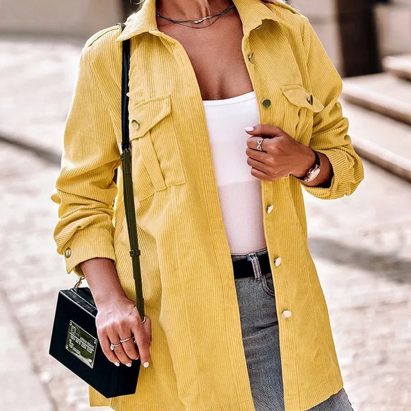 Leichte und warme Damen Cordjacke