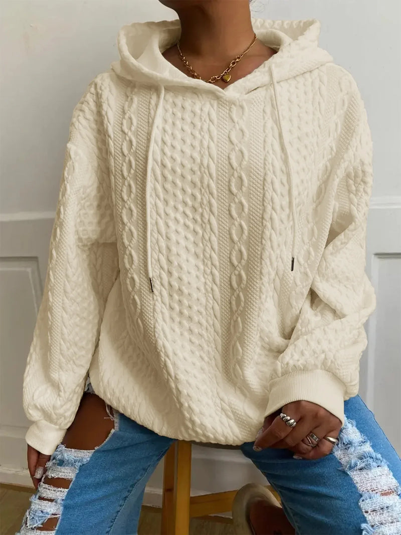 Einfaches Damen Sweatshirt mit warmer, kuscheliger Kapuze