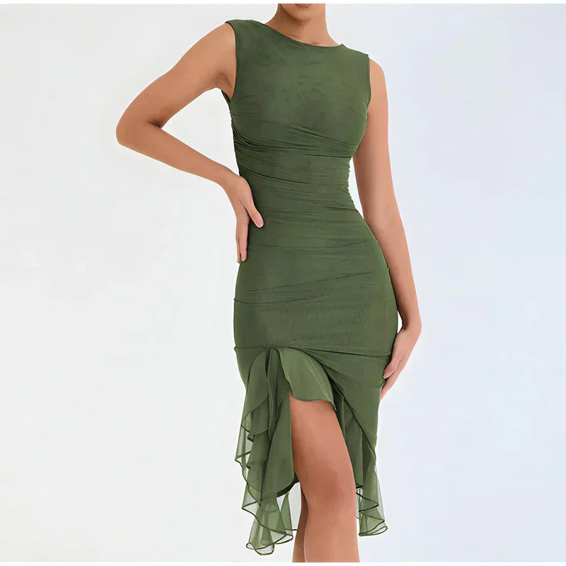 Amir | Midikleid mit Rüschen