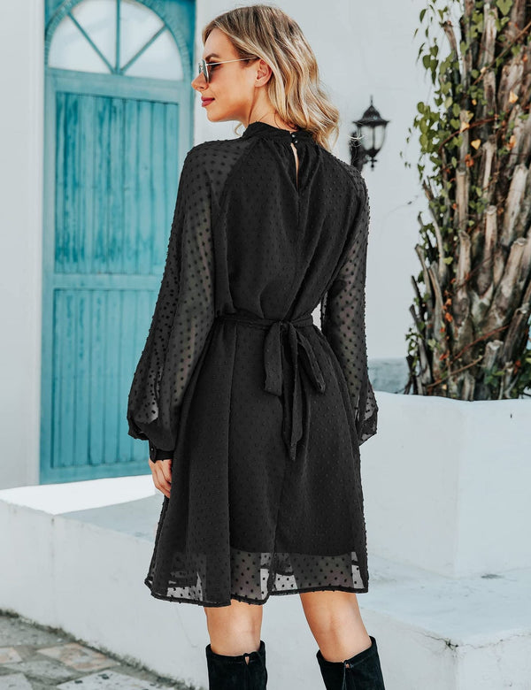 Warmes - Schwarzes Musselin Kleid für dich