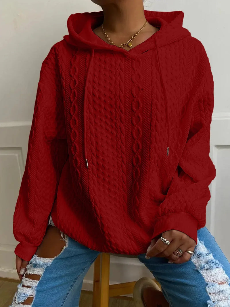 Einfaches Damen Sweatshirt mit warmer, kuscheliger Kapuze
