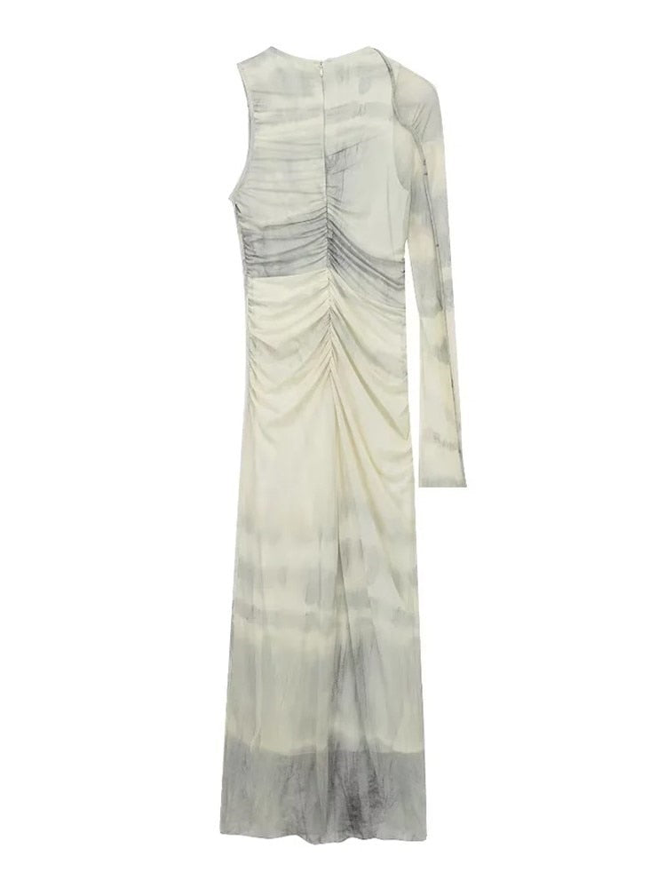 Asymmetrisches Midikleid aus Tüll für Frauen