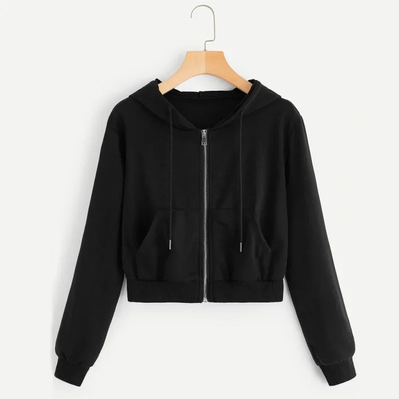 Kurzes, warmes und kuscheliges Winter Kapuzen-Sweatshirt