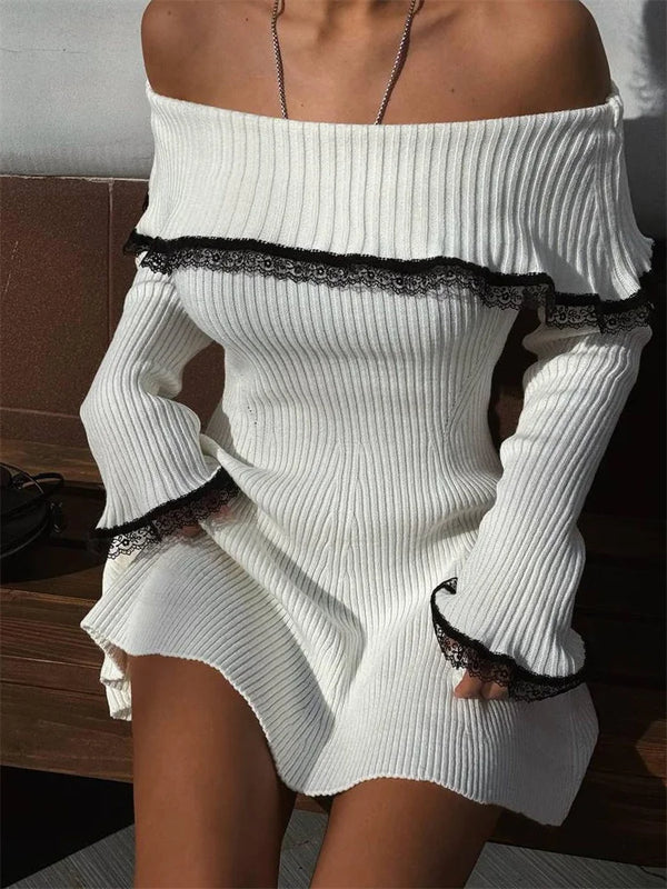 Elegantes Schulterfreies Heidi Minikleid für Frauen
