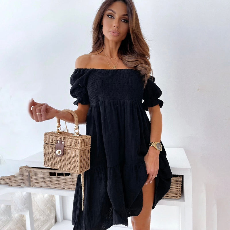 Elegantes Heidi -Boho Mini Kleid für jeden Anlass
