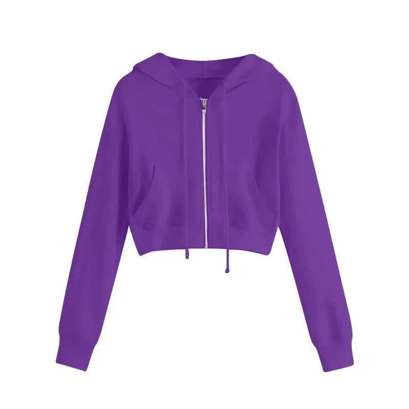 Kurzes, warmes und kuscheliges Winter Kapuzen-Sweatshirt
