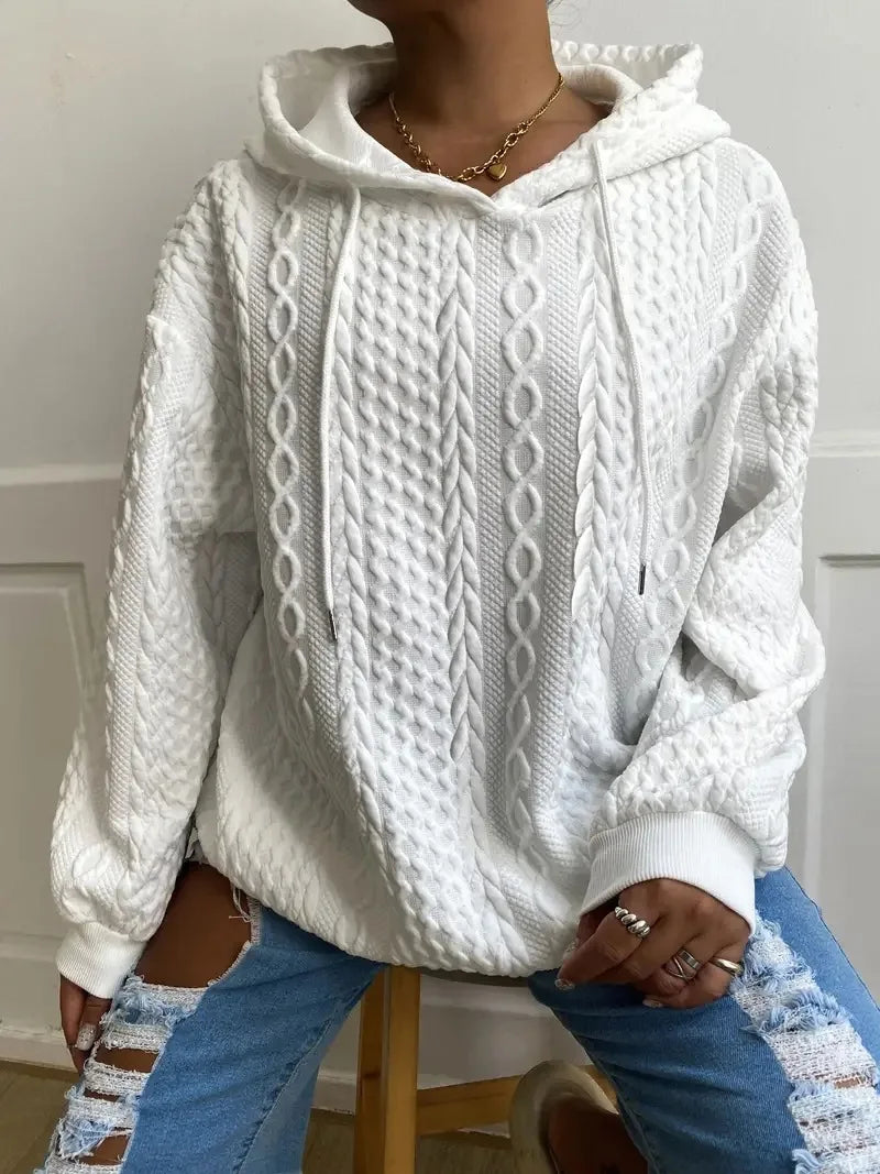 Einfaches Damen Sweatshirt mit warmer, kuscheliger Kapuze
