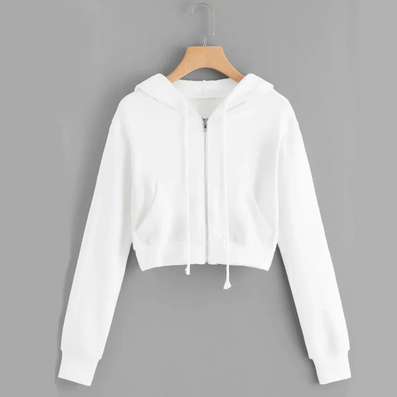 Kurzes, warmes und kuscheliges Winter Kapuzen-Sweatshirt