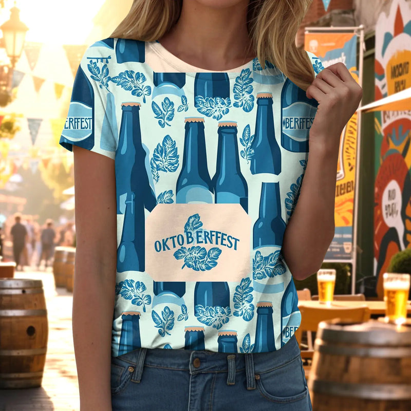 Oktoberfest T-Shirt für Damen mit Kurzarm | Rundhals