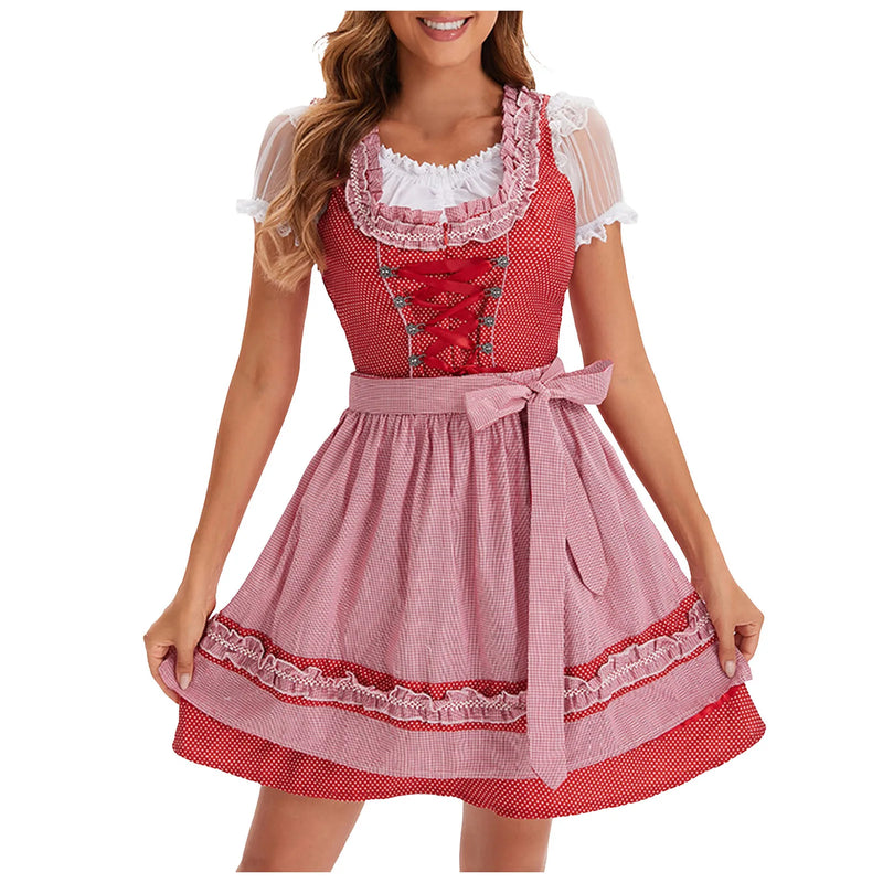 Damen Dirndl Kleid Rot | Oktoberfest