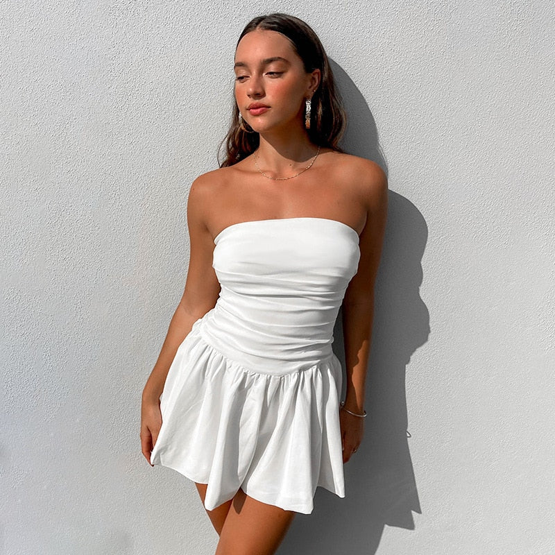 Elegantes Heidi -Strapless Mini Kleid für Feste