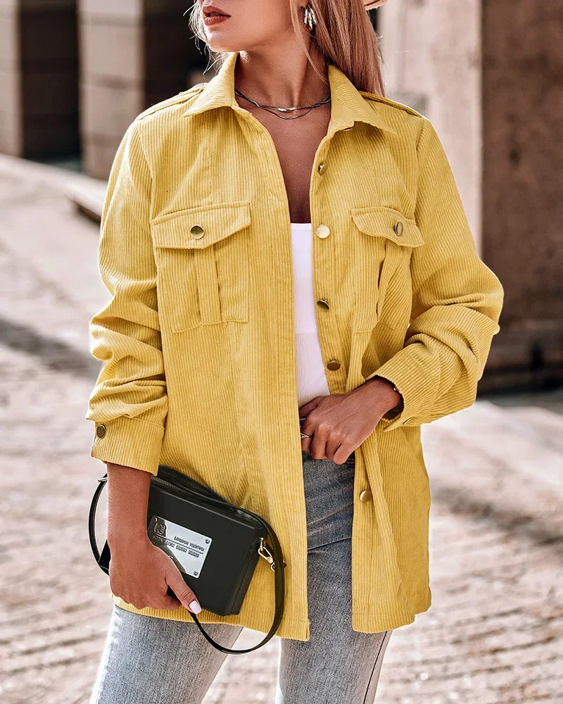 Leichte und warme Damen Cordjacke